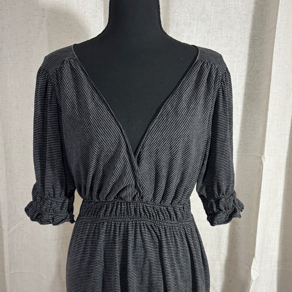 Vintage Y2K Max Edition Black and Gray Striped Dress
